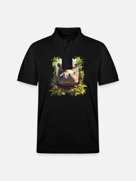 Nilpferd Flußpferd - Stanley/Stella Unisex Bio-Poloshirt PREPSTER - Schwarz