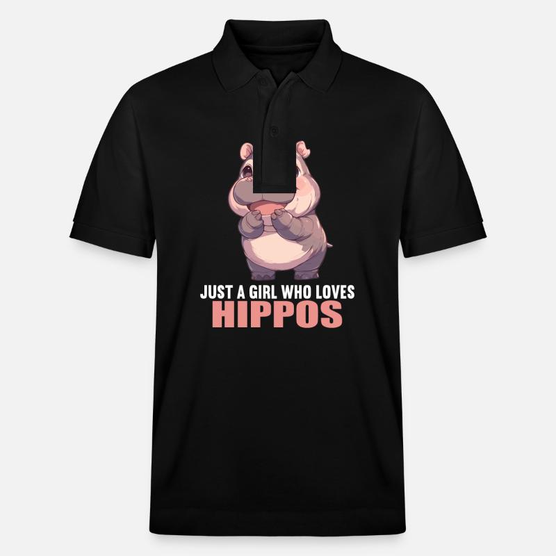 Nilpferd Flußpferd - Stanley/Stella Unisex Bio-Poloshirt PREPSTER - Schwarz