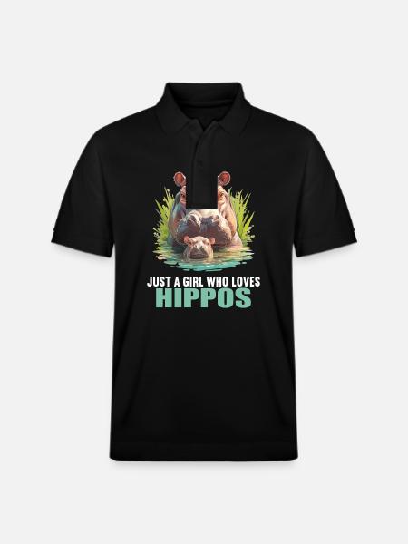 Nilpferd Flußpferd - Stanley/Stella Unisex Bio-Poloshirt PREPSTER - Schwarz