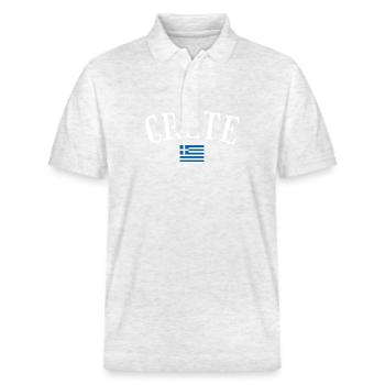 Crete Griechenland Griechische Flagge Grieche - Stanley/Stella Unisex Bio-Poloshirt PREPSTER - Weiß meliert - Vorne - Roxy (174cm) & Andy (188cm)