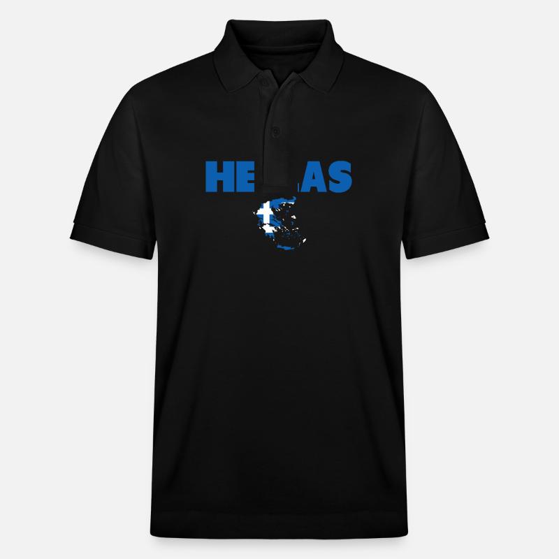 Hellas Grèce Carte Drapeau grec - Polo PREPSTER bio Stanley/Stella Unisexe - noir