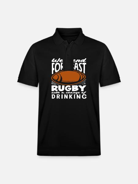 Weekend Prediction Rugby Player Fun - Stanley/Stella Unisex Organic Polo Shirt PREPSTER - black