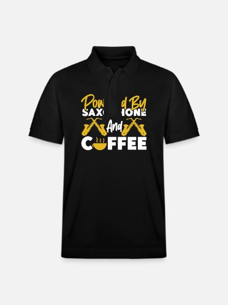 Saxophone Coffee Powered By - Stanley/Stella Unisex Organic Polo Shirt PREPSTER - black