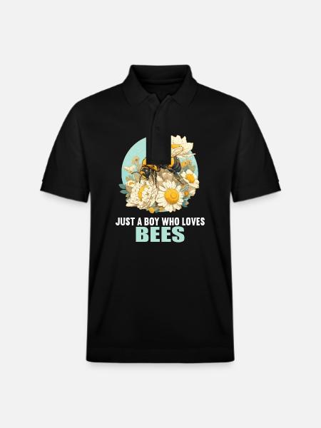 Bees Bee - Stanley/Stella Unisex Organic Polo Shirt PREPSTER - black