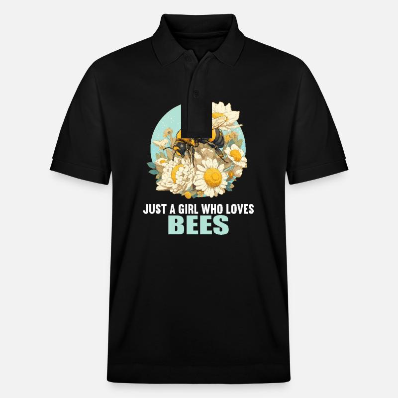 Bees Bee - Stanley/Stella Unisex Organic Polo Shirt PREPSTER - black