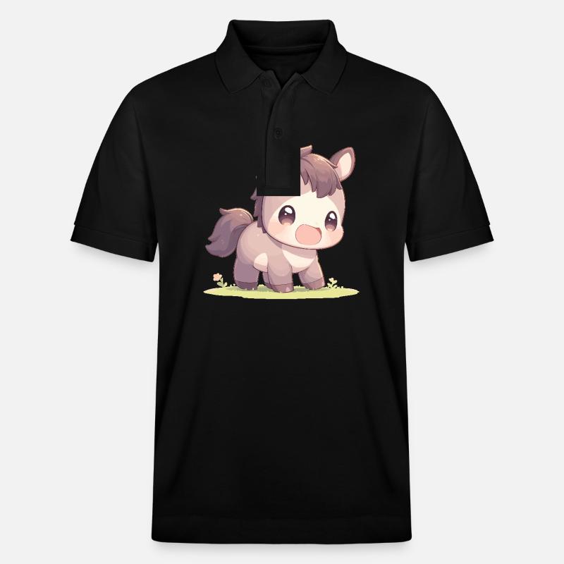 Pferde Pferd - Stanley/Stella Unisex Bio-Poloshirt PREPSTER - Schwarz