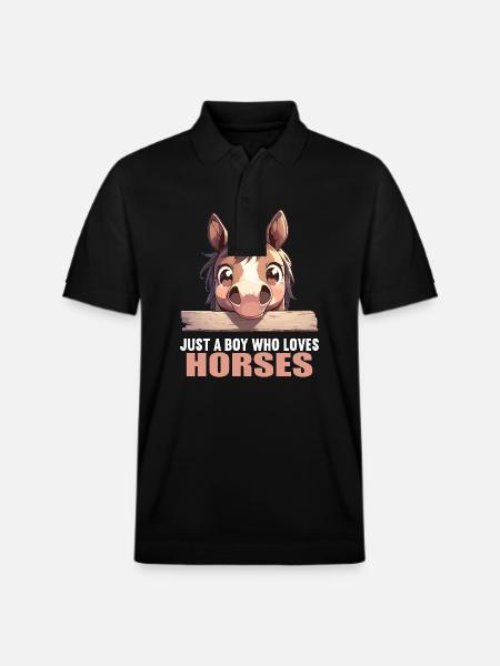 Pferde Pferd - Stanley/Stella Unisex Bio-Poloshirt PREPSTER - Schwarz