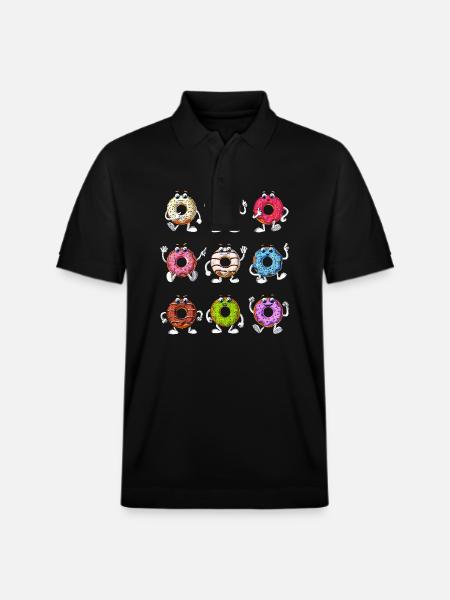 Funny Donuts - Stanley/Stella Unisex Organic Polo Shirt PREPSTER - black