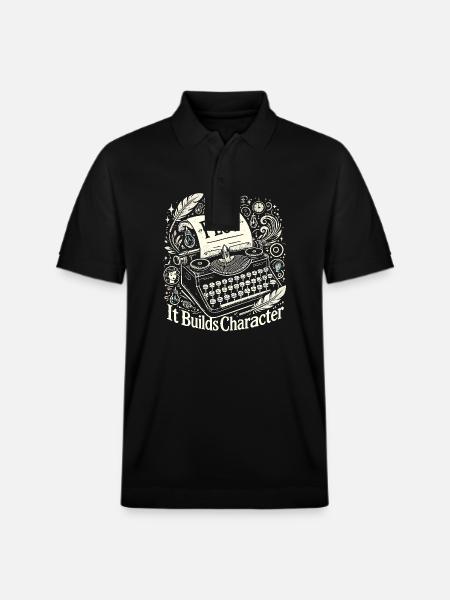 Plot Es baut Charakter auf - Stanley/Stella Unisex Bio-Poloshirt PREPSTER - Schwarz