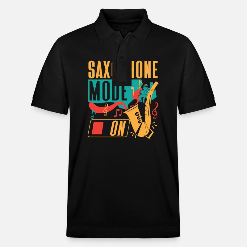 Saxophone Saxophone Mode On - Stanley/Stella Unisex Bio-Poloshirt PREPSTER - Schwarz