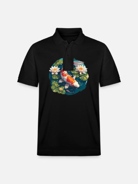 Koi Koi Carp - Stanley/Stella Unisex Organic Polo Shirt PREPSTER - black