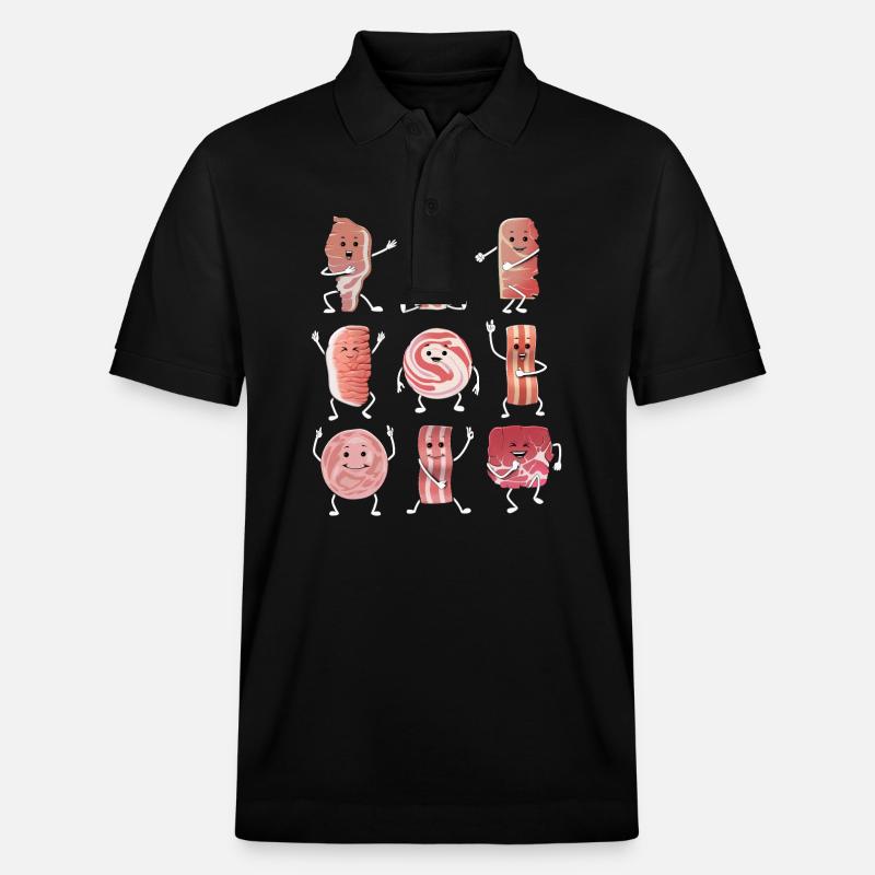 Funny Bacon - Stanley/Stella Unisex Organic Polo Shirt PREPSTER - black