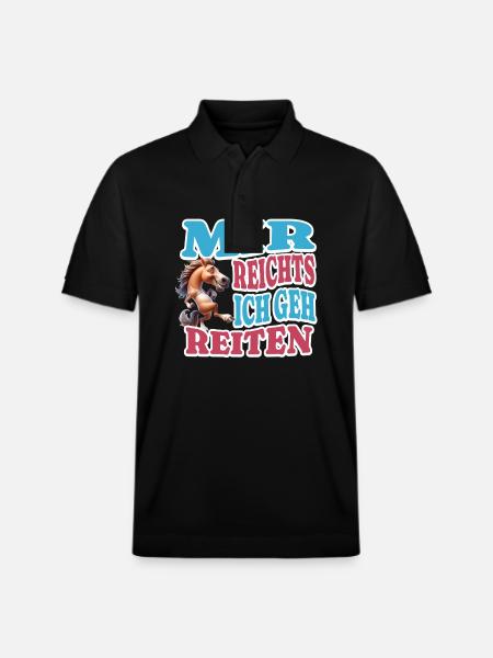 Mir reicht's Reiten - Stanley/Stella Unisex Bio-Poloshirt PREPSTER - Schwarz