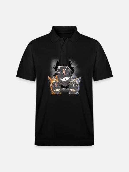 Pferd Pferde Pferdekopf - Stanley/Stella Unisex Bio-Poloshirt PREPSTER - Schwarz