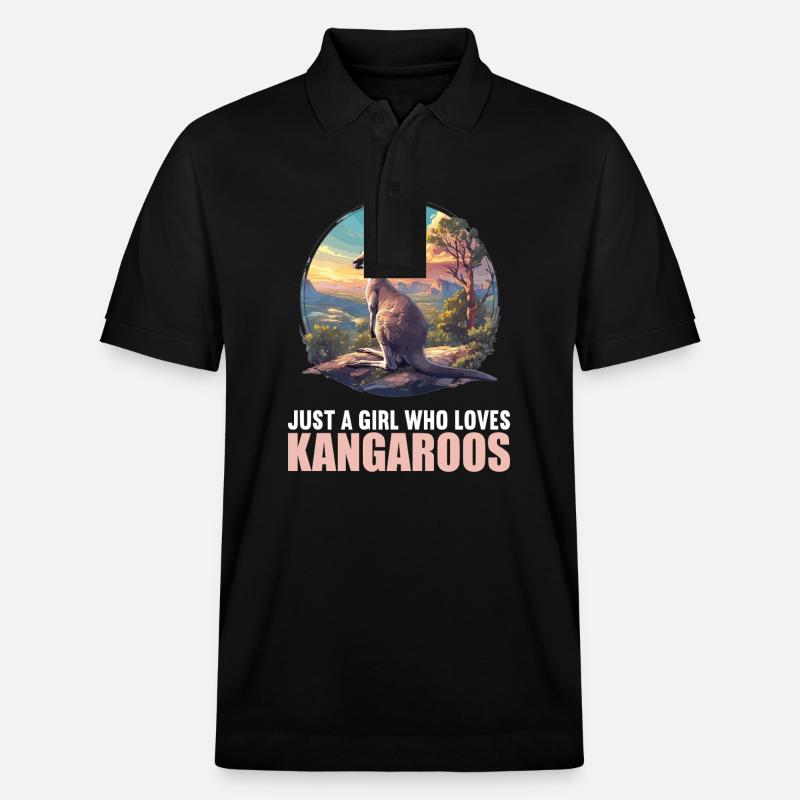 Kängurus Känguru - Stanley/Stella Unisex Bio-Poloshirt PREPSTER - Schwarz