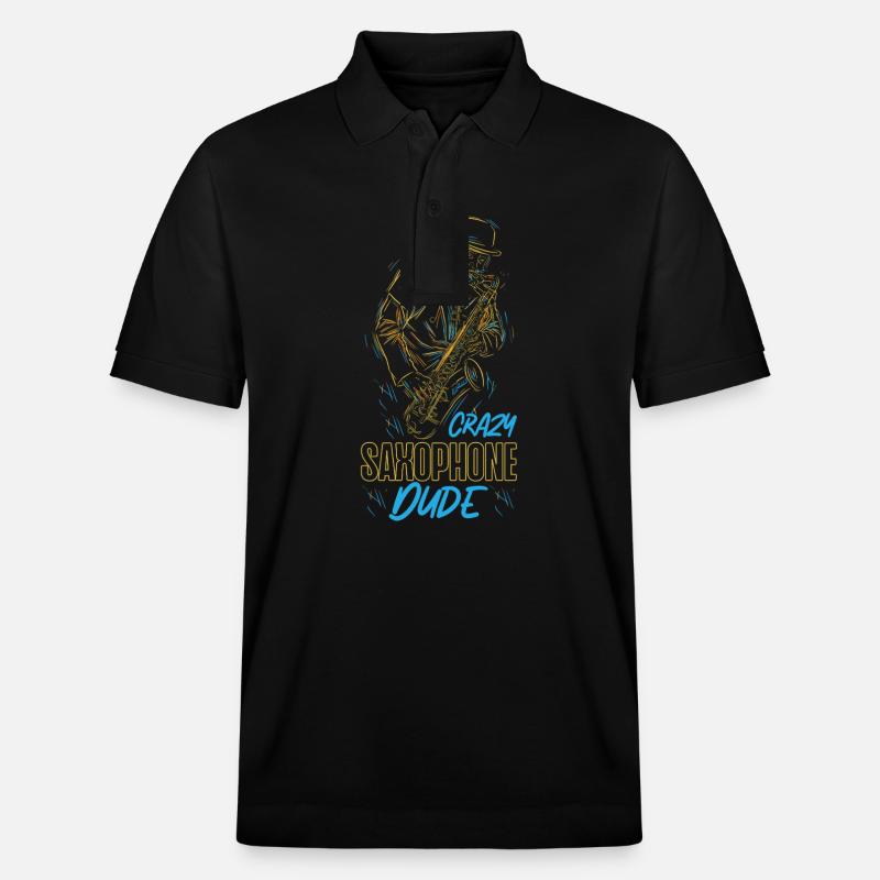 Saxophone Crazy Saxophone Dude - Polo PREPSTER bio Stanley/Stella Unisexe - noir