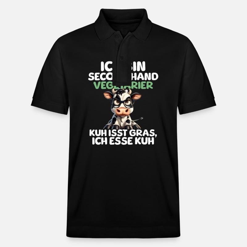 Second Hand Vegetarier - Stanley/Stella Unisex Bio-Poloshirt PREPSTER - Schwarz