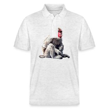 Macaque Macaque - Stanley/Stella Unisex Organic Polo Shirt PREPSTER - heather white - Front - Roxy (174cm) & Andy (188cm)