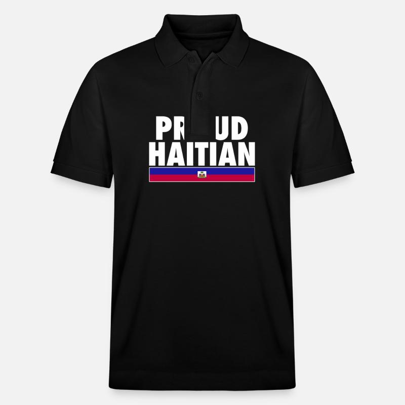 Fier drapeau haïtien haïtien - Polo PREPSTER bio Stanley/Stella Unisexe - noir