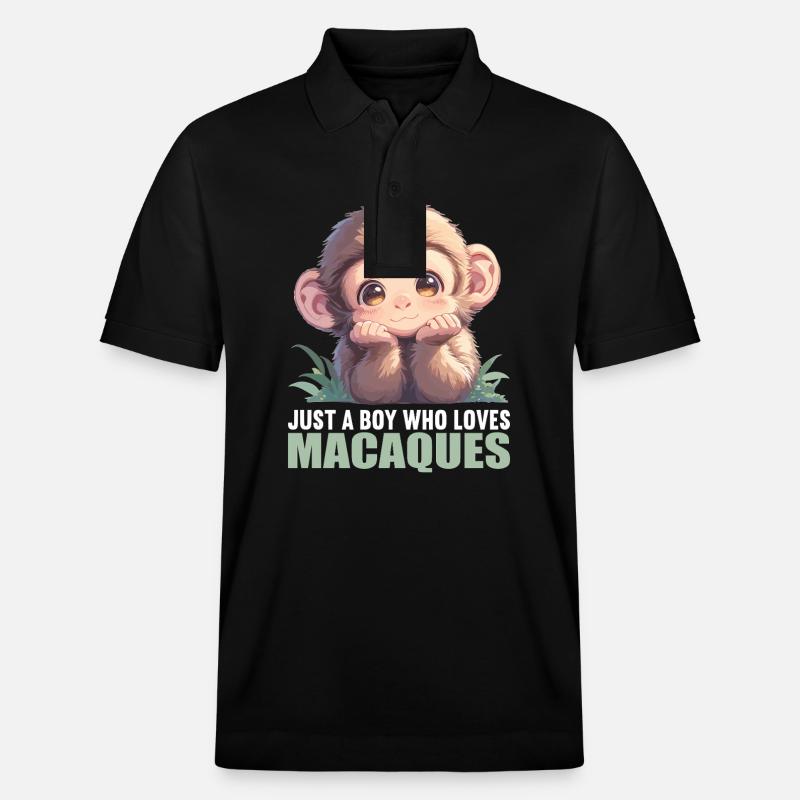 Makaken Makake - Stanley/Stella Unisex Bio-Poloshirt PREPSTER - Schwarz