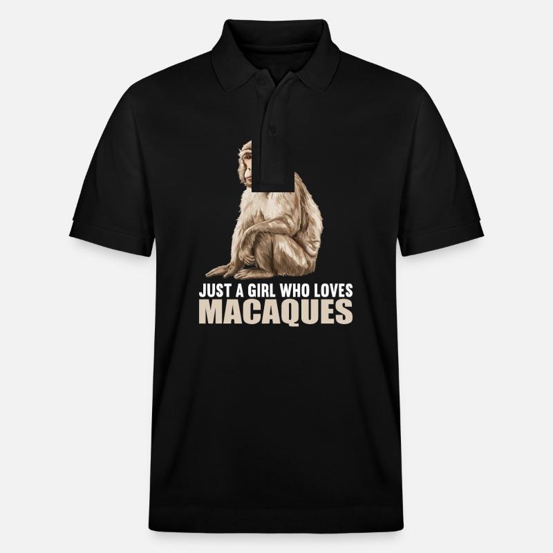 Makaken Makake - Stanley/Stella Unisex Bio-Poloshirt PREPSTER - Schwarz