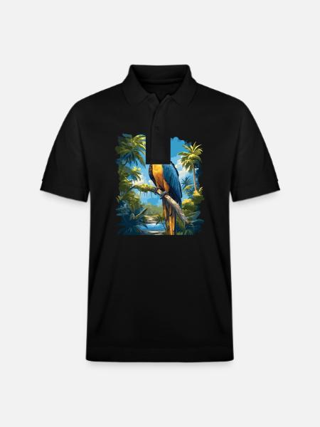Macaw's Era - Stanley/Stella Unisex Organic Polo Shirt PREPSTER - black