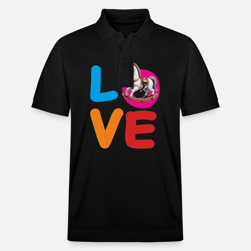 CHEVAL À BASCULE D’AMOUR - Polo PREPSTER bio Stanley/Stella Unisexe - noir