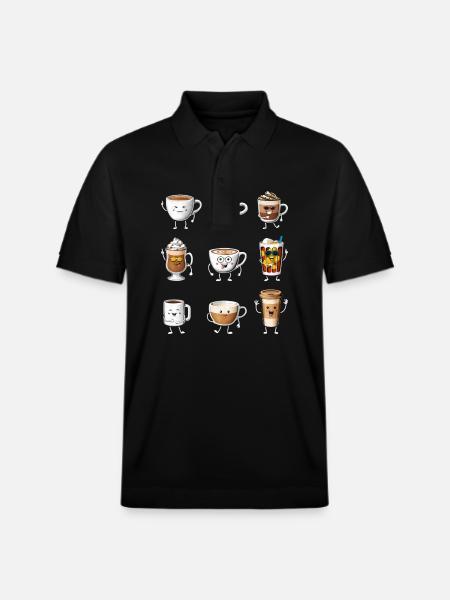Funny Coffee Cups - Stanley/Stella Unisex Organic Polo Shirt PREPSTER - black