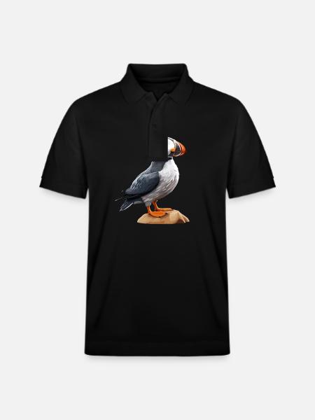 Niedlicher Papageientaucher - Stanley/Stella Unisex Bio-Poloshirt PREPSTER - Schwarz