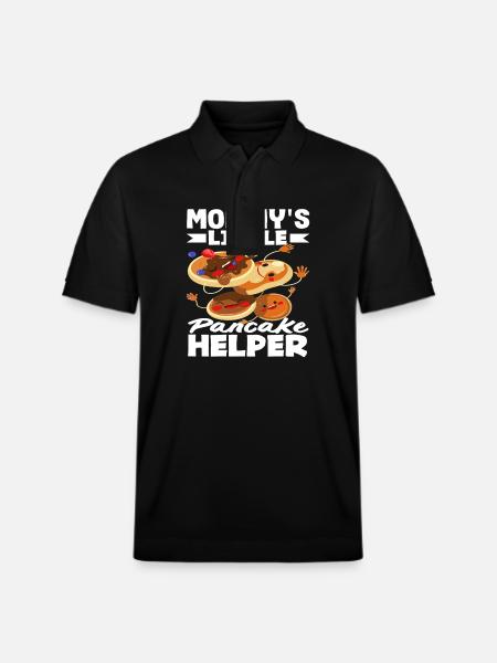Mom's Little Pancake Helper - Stanley/Stella Unisex Organic Polo Shirt PREPSTER - black