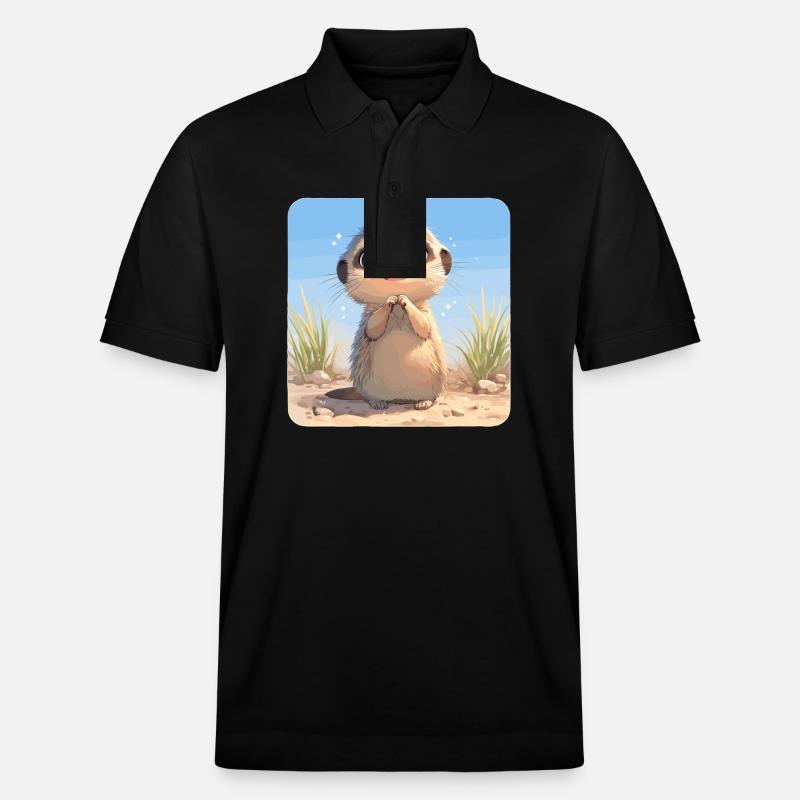 Meerkat Erdmännchen - Stanley/Stella Unisex Bio-Poloshirt PREPSTER - Schwarz