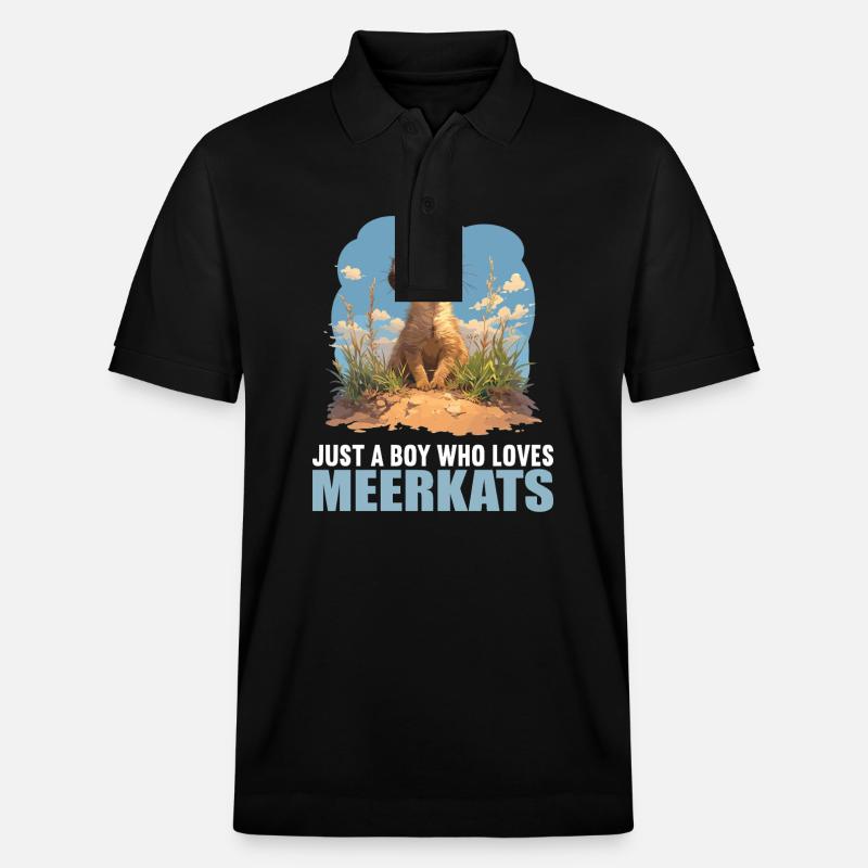 Meerkat Erdmännchen - Stanley/Stella Unisex Bio-Poloshirt PREPSTER - Schwarz