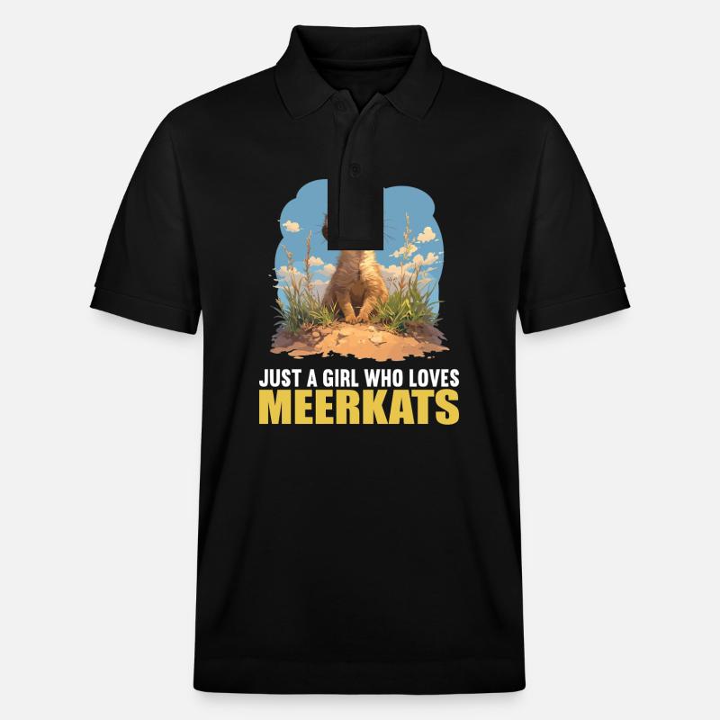 Meerkat Erdmännchen - Stanley/Stella Unisex Bio-Poloshirt PREPSTER - Schwarz