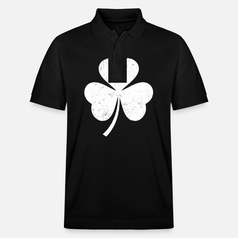 Trèfle blanc - Polo PREPSTER bio Stanley/Stella Unisexe - noir