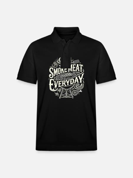 Täglich Fleisch räuchern - Stanley/Stella Unisex Bio-Poloshirt PREPSTER - Schwarz