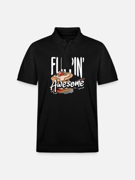 Pancakes Flippin' Awesome Breakfast - Stanley/Stella Unisex Organic Polo Shirt PREPSTER - black