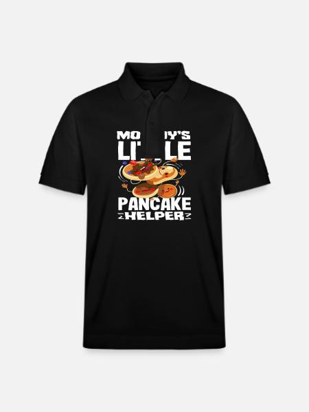 Pancakes Mom's Little Helper - Stanley/Stella Unisex Organic Polo Shirt PREPSTER - black