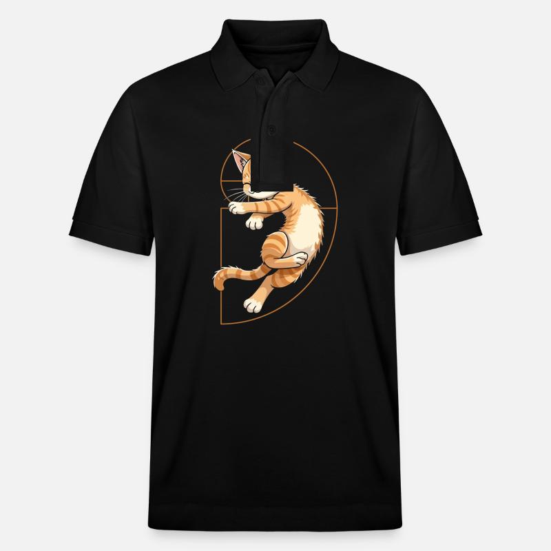 Fibonacci Katze - Stanley/Stella Unisex Bio-Poloshirt PREPSTER - Schwarz