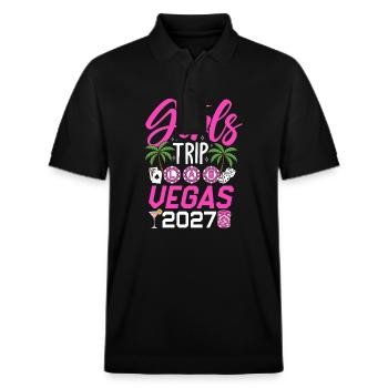 Voyage entre filles Las Vegas 2027 - Polo PREPSTER bio Stanley/Stella Unisexe - noir - Devant - Roxy (174cm) & Andy (188cm)