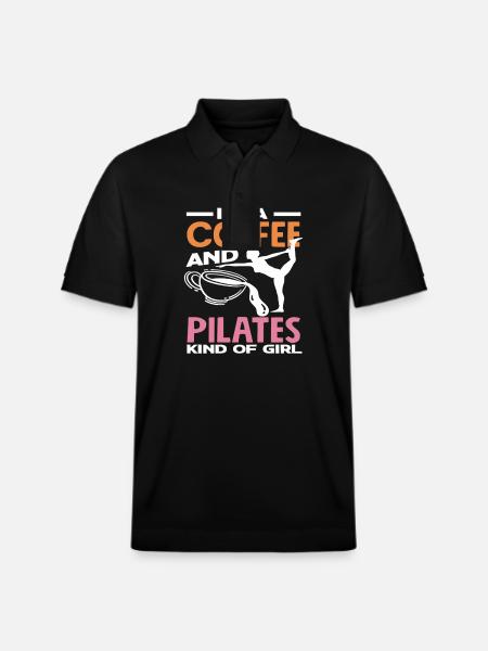 Pilates and coffee lover - Stanley/Stella Unisex Organic Polo Shirt PREPSTER - black