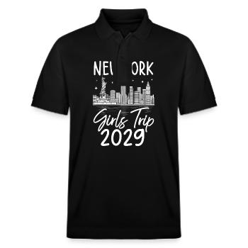 Voyage entre filles, New York 2029 - Polo PREPSTER bio Stanley/Stella Unisexe - noir - Devant - Roxy (174cm) & Andy (188cm)