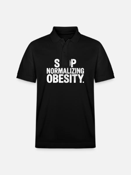 Stop normalizing Obesity - Stanley/Stella Unisex Organic Polo Shirt PREPSTER - black