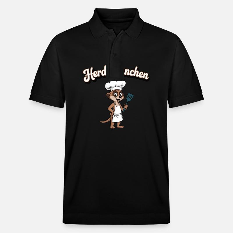 Herdmännchen Erdmännchen Wortwitz Koch - Stanley/Stella Unisex Organic Polo Shirt PREPSTER - black