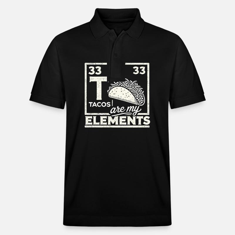 Tacos sind meine Elemente - Stanley/Stella Unisex Bio-Poloshirt PREPSTER - Schwarz