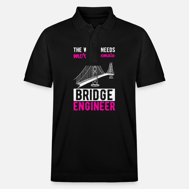Bridge Engineer Bridge Construction - Stanley/Stella Unisex Organic Polo Shirt PREPSTER - black