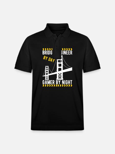 Bridge Engineer Bridge Construction - Stanley/Stella Unisex Organic Polo Shirt PREPSTER - black