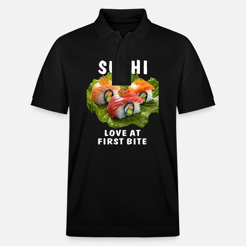 SUSHI LOVE AT FIRST BITE - Stanley/Stella Unisex Bio-Poloshirt PREPSTER - Schwarz