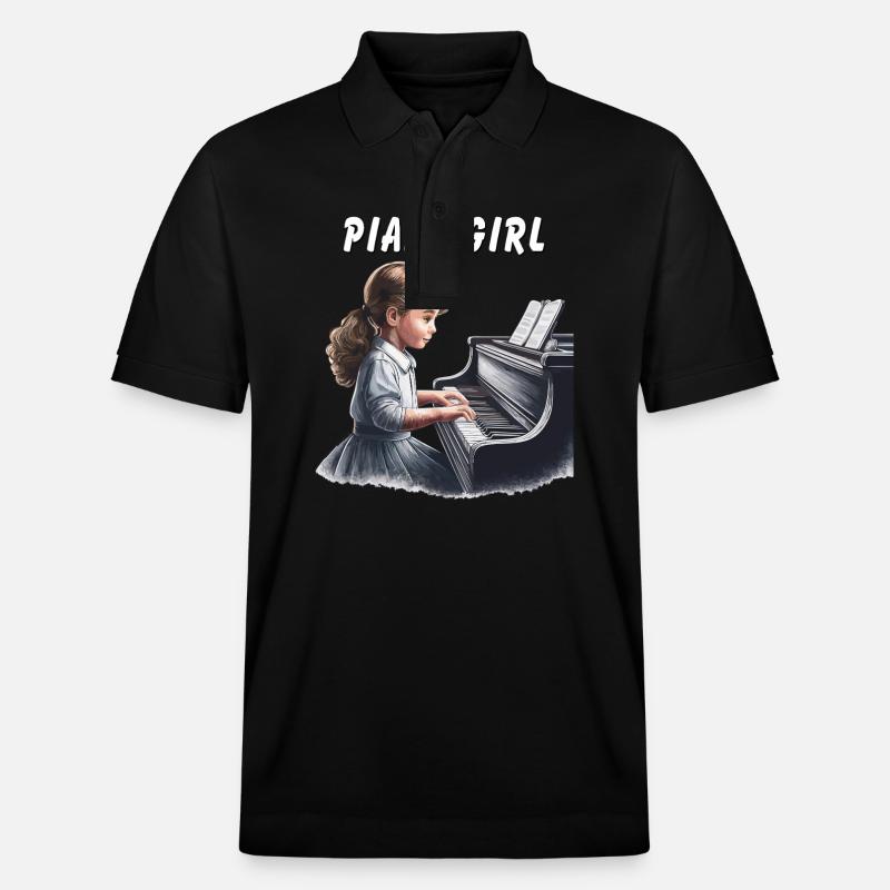 FILLE PIANO - Polo PREPSTER bio Stanley/Stella Unisexe - noir