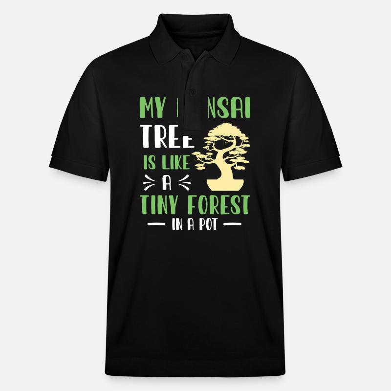 Bonsai Tree - Stanley/Stella Unisex Bio-Poloshirt PREPSTER - Schwarz