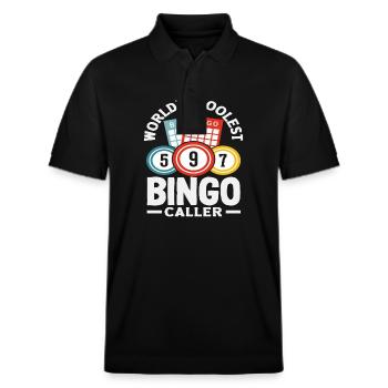 Bingo Coolster Bingo Ansager Spieler - Stanley/Stella Unisex Bio-Poloshirt PREPSTER - Schwarz - Vorne - Roxy (174cm) & Andy (188cm)